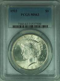 1923 Peace Silver Dollar S$1 PCGS MS63 Looks Under-graded ...