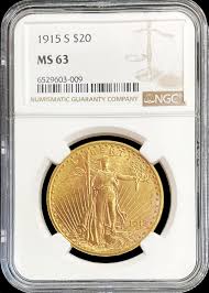 1915 S GOLD USA $20 SAINT GAUDENS COIN NGC MINT ...