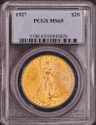 1927 $20 Gold Saint Gaudens Double Eagle PCGS MS65 ...