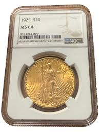 US 1925 Gold $20 20 Dollars NGC MS64 Double Eagle Saint ...