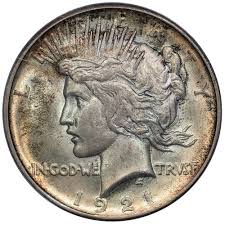 1921 High Relief Peace Dollar - PCGS MS 64 - Choice Brilliant Uncircul