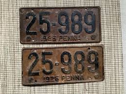 1926 Pennsylvania License Plate SET | eBay