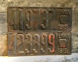 Vintage 1919 Pennsylvania License Plates - Etsy