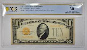 1928 $10 Gold Certificate PCGS VF30 Fr.2400 Circulated ...