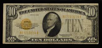 Sold at Auction: 1928 $10 GOLD CERTIFICATE