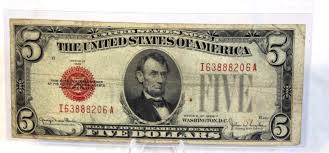 1928 $5 UNITED STATE NOTE-ERROR OFF CENTERED RED SEAL | eBay