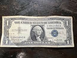 Seltenes Silver Certificate - One Dollar Bill - Serie 1957 B (blaues Siegel) | eBay