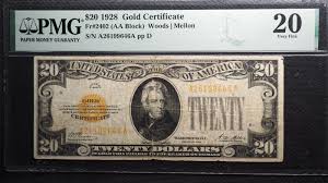 $20 1928 Gold Certificate Fr. 2402 (AA Block) PMG VF 20 ...