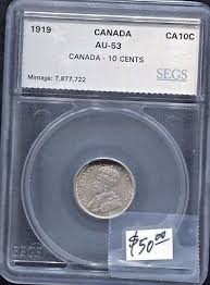 CANADA - FANTASTIC HISTORICAL GEORGE V SILVER 10 CENTS, 1919 ...