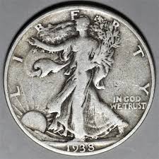 1938 d walking liberty half dollar key date in original ...