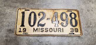 1938 Missouri License Plate Man Cave | eBay