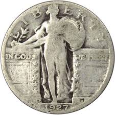 1927 S Standing Liberty Quarter AG About Good 90% Silver 25c ...