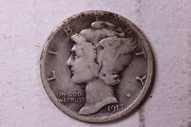 1917 Mercury Silver Dime., Fine., Store #19715