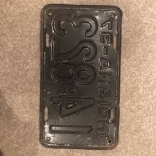 1937 INDIANA License Plate Tag Original Paint 14 823 Shorty ...