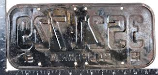 Vintage 1951 California Auto License Plate 3S21729 Man Cave ...