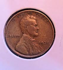 1931 Lincoln Wheat Penny No Mint Mark L On Rim One Cent ...