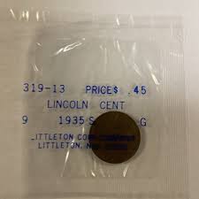 1935 S LINCOLN WHEAT CENT In Sealed Package Marked G | eBay