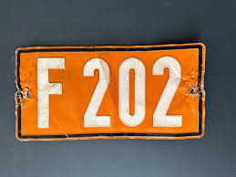 ORANGE LORRY TRUCK PLATE Vintage European Industrial Metal ...