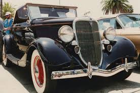 1934 Ford Roadster Black Classic Car Red Wheels Whitewall ...