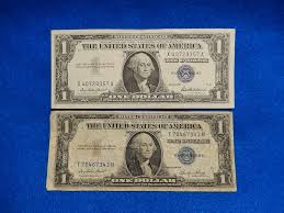 1935 & 1957 Blue Seal Silver Certificates - Vintage One Dollar ...