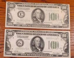 1928 100 Dollar Federal Reserve Note Frn United States Green ...