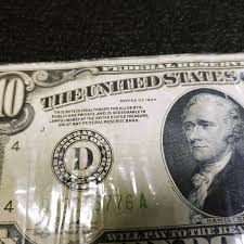 1934 Federal Ten Dollar Reserve Note Cleveland D-A Block ...
