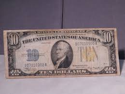 North Africa 1934 A $10 silver certificate w/fancy serial ...