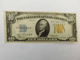 1934 A $10.00 United States Silver Certificate North African ...