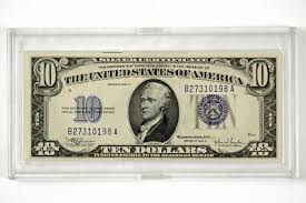 1934 C $10 Ten Dollar Silver Certificate Blue Seal Note ...
