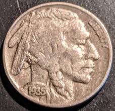 Vintage 1935 Buffalo Nickel Full Date Five Cent Indian Piece ...