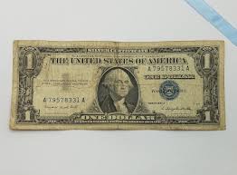 1957 A Blue Seal $1 One Dollar Silver Certificate Bill - Old ...