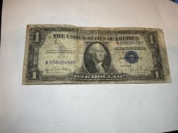 1935D US $1 Dollar Bill Silver Cert - MISCUT ERROR - Blue ...