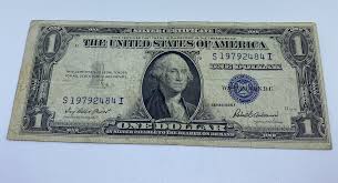 1935F SILVER CERTIFICATE Old ONE DOLLAR US Paper Money Blue ...