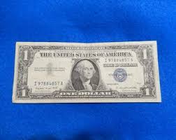 Rare 1957 1 Dollar Blue Seal Silver Certificate, Old U.S. ...