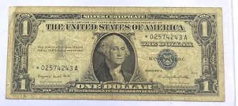1957 A Series Silver Certificate *02574243A Circulated STAR NOTE Blue Seal $1 | eBay