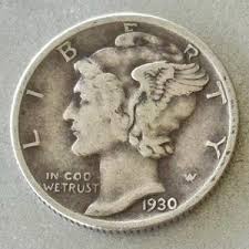 1930 Silver Mercury Dime, 90 Percent Silver - Etsy