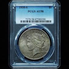 Buy 1935-S Peace Silver Dollar AU58 PCGS Online | Arnold ...