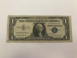 Vintage 1957 Blue Seal Unique Serial Number Silver Certificate One Dollar Bill. Rare, Cool, Unique, and Collectible Currency. - Etsy