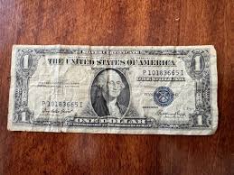 VINTAGE US SILVER CERTIFICATE BLUE SEAL ONE DOLLAR BILL ...