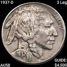 1937 D 3 Legged Buffalo Nickel Coin