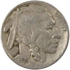 1935 S Indian Head Buffalo Nickel 5 Cent Piece F Fine 5c US ...