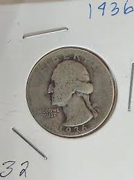 1936 Washington Quarter 25 Cent Coin Silver Ungraded ...