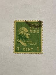 1938 George Washington 1c Stamp: Presidential Series, Scott ...