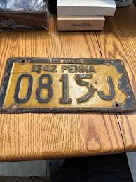 Vintage 1942 Pennsylvania License Plate 0815J EXP. 3-31-43 ...