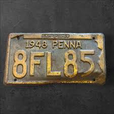 Vintage Rustic Pennsylvania License Plate 1948 8FL85 Garage ...