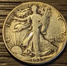 A Nice Grade 1939 Silver Walking Liberty Half Dollar Vintage ...