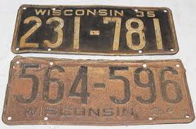 1933, 1934 And 1935 Ohio License Plates