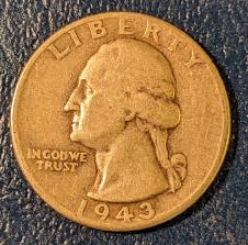 1943 Solid Grade Silver Washington Quarter Piece Antique ...
