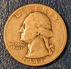 1941-S Solid Grade Silver Washington Quarter Piece Antique ...