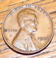 1944 Wheat Penny Cent Coin Error L in Liberty is in Rim & No Mint Mark